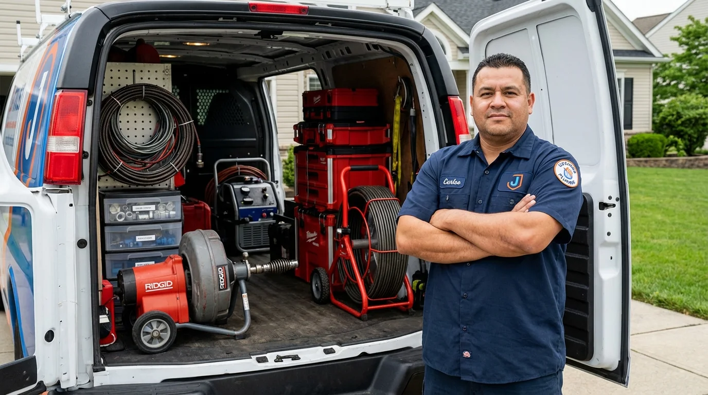 Professional drain cleaning equipment and Johns Plumbing LLC plumber in Whitesboro