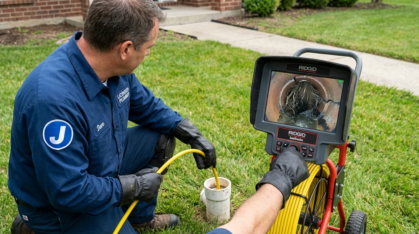 Sewer camera inspection being performed by Johns Plumbing LLC in Whitesboro